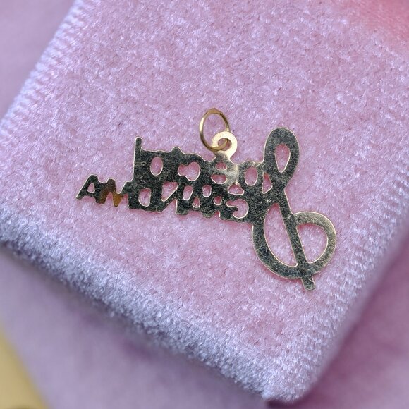 Cute Dainty "Special Grandma' Pendant / Charm 14K Real Gold - Picture 4 of 9